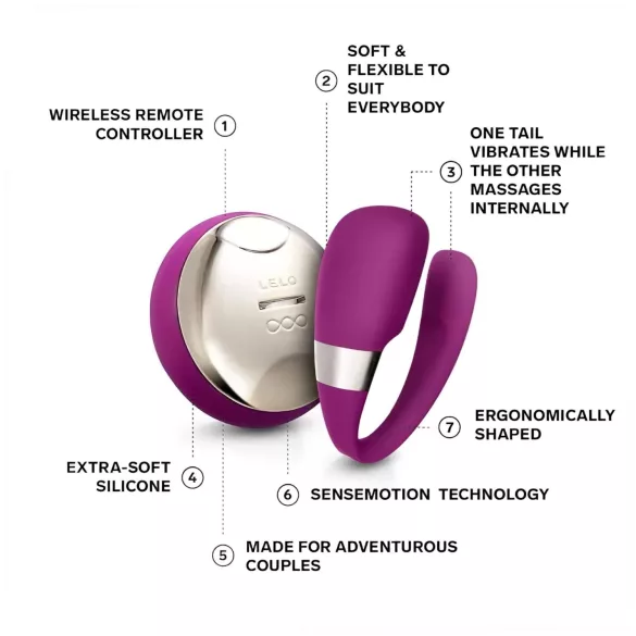 LELO Tiani 3 - silikon parni vibrator (ljubičasti)