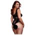BACI Plus Size - zavodljivo crno mrežasto telo (XL-XXL)