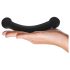 GLAS - dupli dildo od stakla (crni)