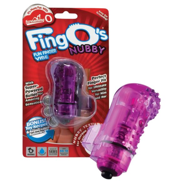 Screaming O Fingo’s Nubby - prsten vibrátor (ljubičasti)