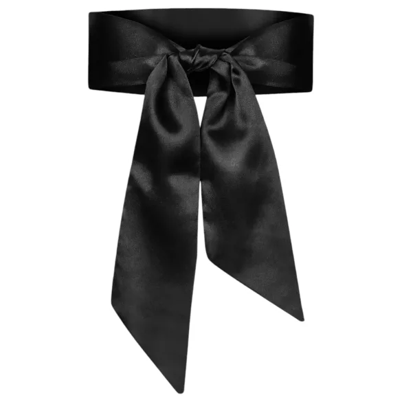 Opsesivna maska za oči - bondage šal (crna)