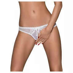 Obsessive Alabastra - cvetni tanga sa mašnom za dame - bela