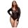 BACI Plus Size - dugorukavna čipkasta bodi - crna (XL-XXL)