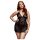 BACI Plus Size - crna čipkasta babydoll haljina s okovratnikom (XL-XXL)