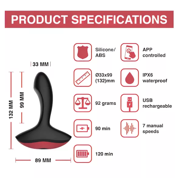 Magic Motion Solstice - aplikacijom upravljani vibrator za prostatu, za muškarce (crni)