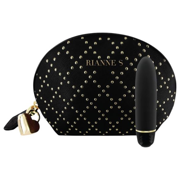 Rianne Essentials Classique Stud - силиконски вибратор за руж (црни)