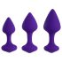 FEELZTOYS Bibi - set analnih čepova - ljubičasta (3 komada)
