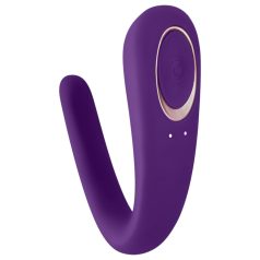   Satisfyer Double Classic - vodootporni, akumulatorski par vibrator (ljubičasta)