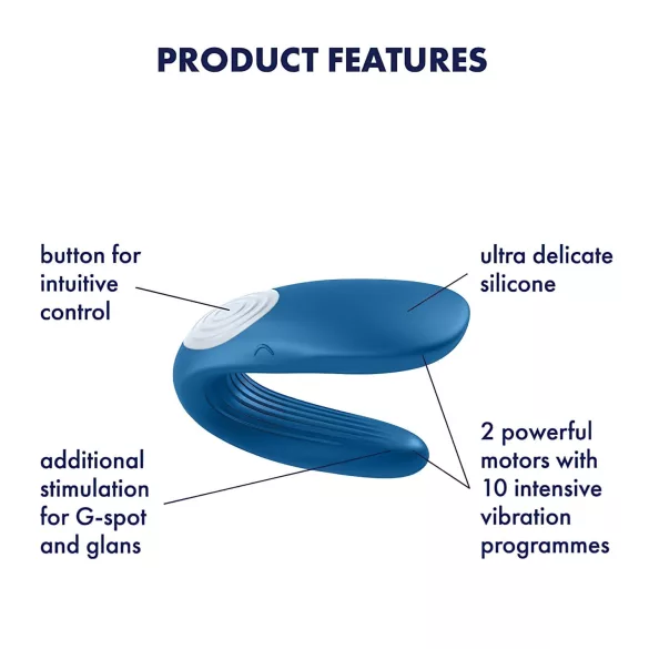 Satisfyer Dvostruki Kit - 2 motorski parni vibrator (plava)
