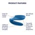 Satisfyer Double Whale – Dvostruki vibrator za parove sa 2 motora (plavi)