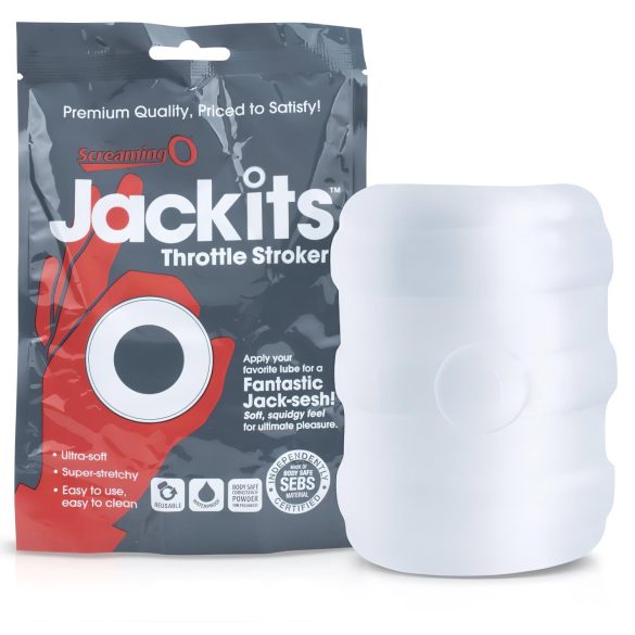 Screaming Jackits - masturbator, prsten za testise i proklizni (prozirno)