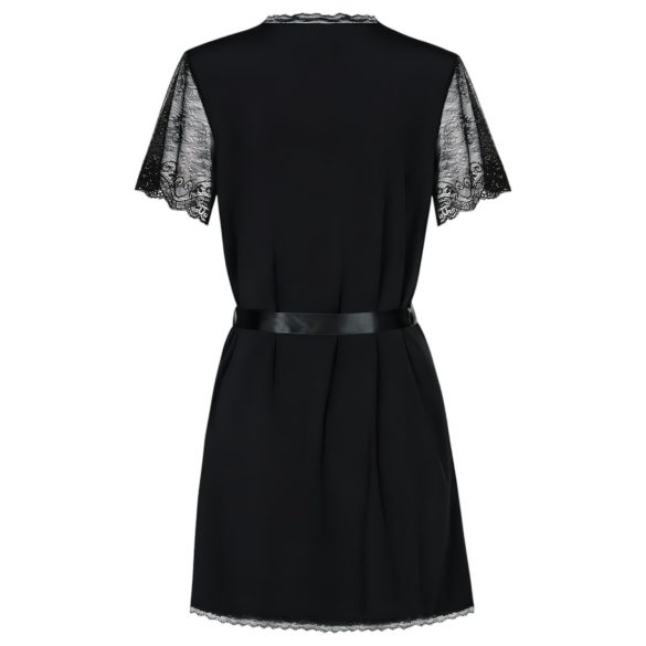 Obsessive Miamor Ogrtač - čipkasti rukavi i tanga (crna) - L/XL