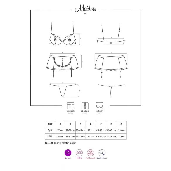Obsessive Maidme - set kostima sobarice (6 delova)