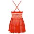 Obsessive 838-BAB-3 - pikantni čipkani babydoll i tanga (crvena) - XXL