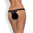 Obsessive Miamor - ženski čipkani tanga sa kamenčićima, otvoren (crna) - L/XL