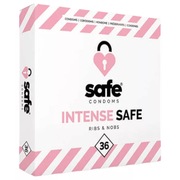 SAFE Intense Safe - Rebrasti i tačkasti kondomi (36 kom)