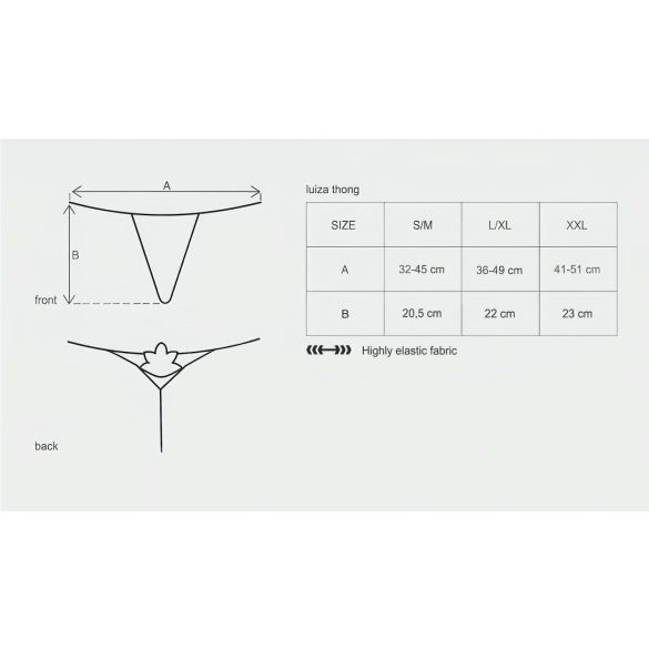 Obsessive Luiza - tanga sa cvetom tulipana (bela) - L/XL