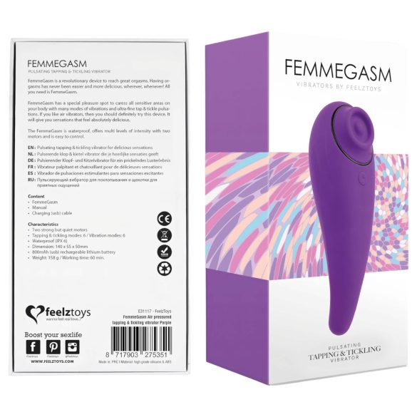 FEELZTOYS Femmegasm - Punjivi 2u1 klitorisni vibrator (ljubičasti)
