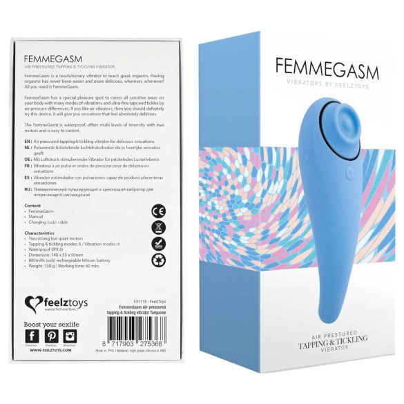 FEELZTOYS Femmegasm - punjivi 2u1 klitoralni vibrator (plavi)