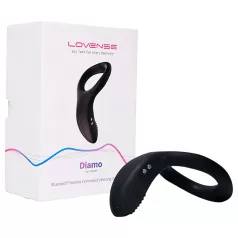   Lovense Diamo - Aplikacijom upravljani vibracioni prsten za penis, za muškarce (crni)