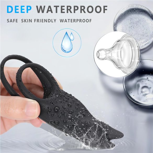 Aixiasia Hoody B - punjivi radio prsten za penis (crni)