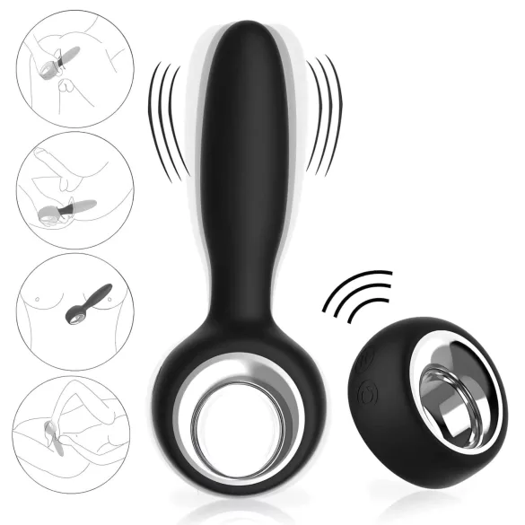 Aixiasia Dylon-Remote - Bežični analni vibrator na baterije (crni)