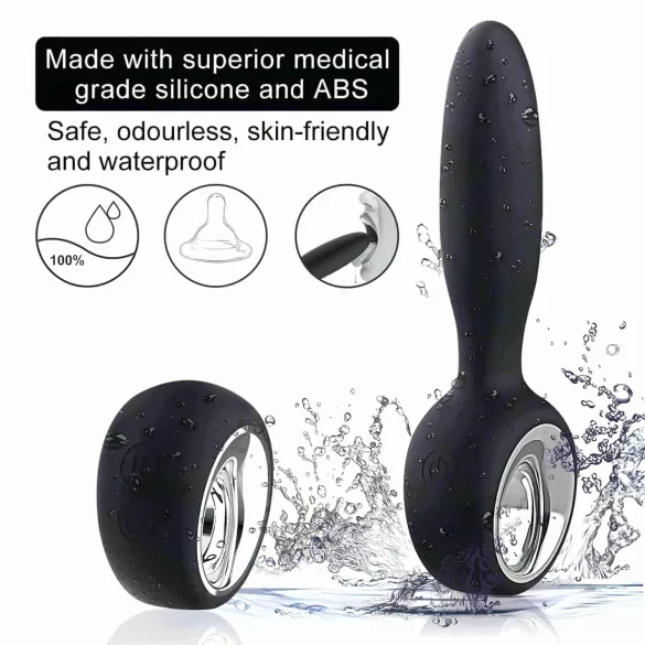 Aixiasia Dylon-Remote - Bežični analni vibrator na baterije (crni)