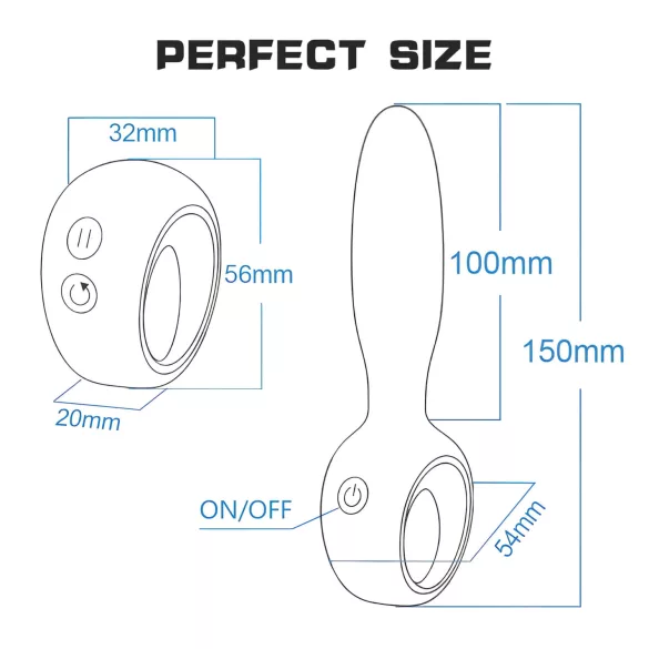 Aixiasia Dylon-Remote - Bežični analni vibrator na baterije (crni)