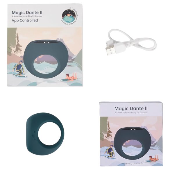 Magic Motion Dante II - pametna vibraciona prsten za penis sa baterijom (plava)