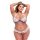Baci Plus Size - cvetni, čipkasti set brushaltera (bela)