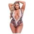 Baci Plus Size - cvetni, čipkani bodi