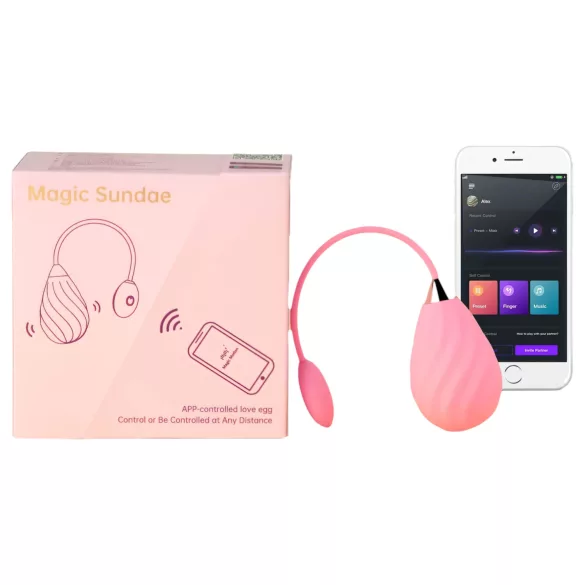 Magic Motion Sundae - pametno vibraciono jaje na baterije (roze)