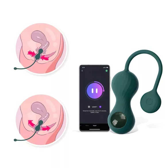 Magic Motion Crystal Duo - апликацијом управљане вибрационе гејша куглице (зелене)