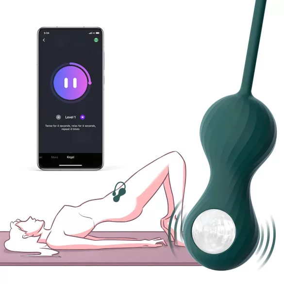 Magic Motion Crystal Duo - апликацијом управљане вибрационе гејша куглице (зелене)