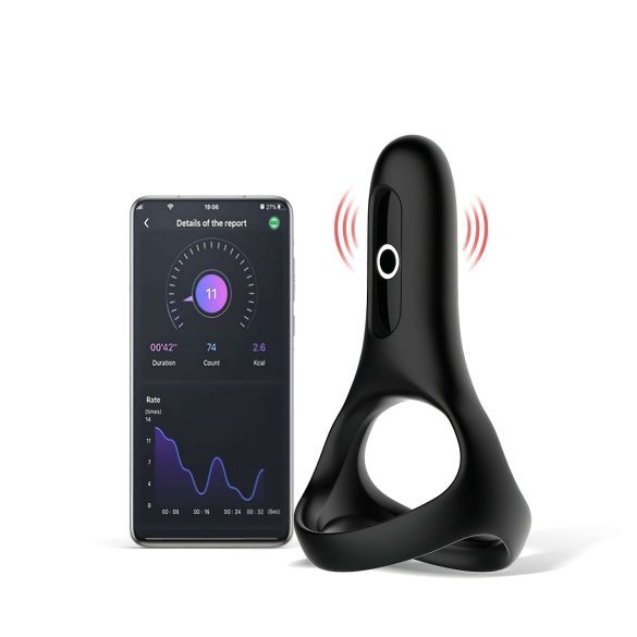 Magic Motion Rise - pametna vibrirajuća prstenjača za penis, punjiva (crna)