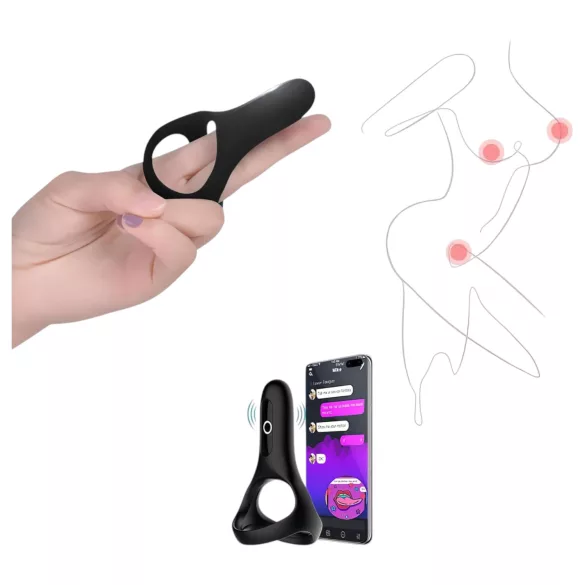 Magic Motion Rise - pametna vibrirajuća prstenjača za penis, punjiva (crna)