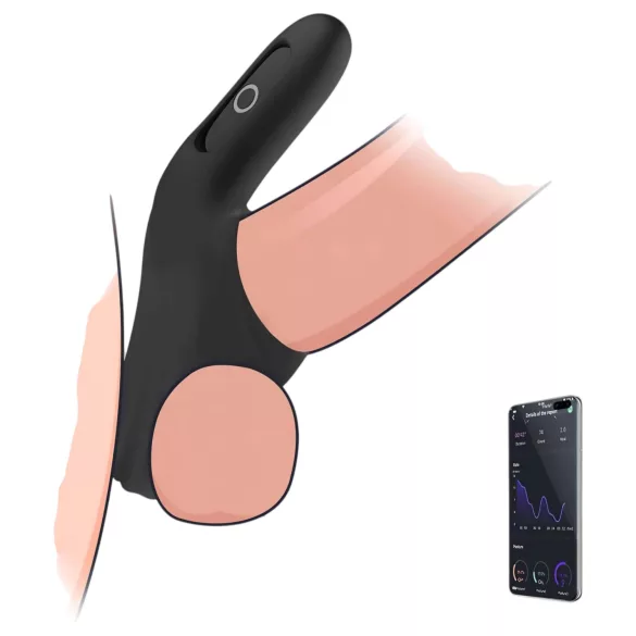 Magic Motion Rise - pametna vibrirajuća prstenjača za penis, punjiva (crna)