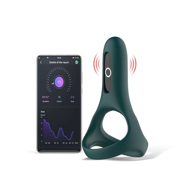 Magic Motion Rise - pametna vibrirajuća penis prsten sa baterijom (zelena)
