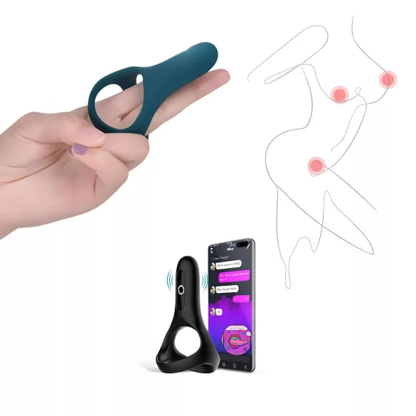 Magic Motion Rise - pametna vibrirajuća penis prsten sa baterijom (zelena)