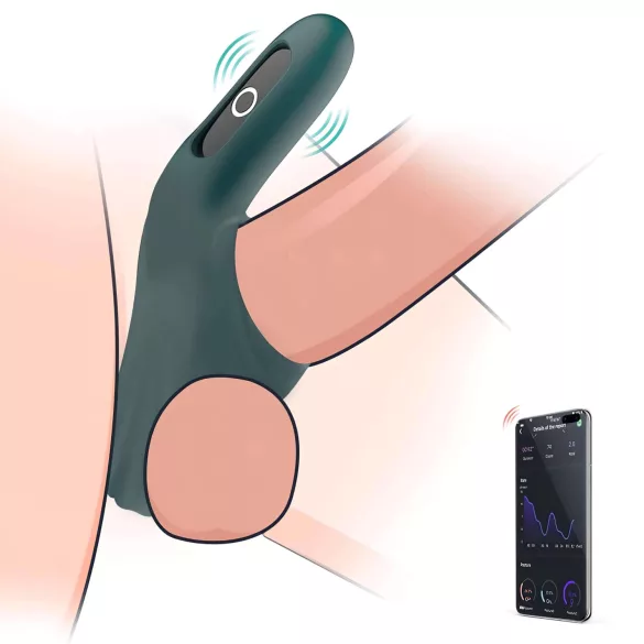 Magic Motion Rise - pametna vibrirajuća penis prsten sa baterijom (zelena)
