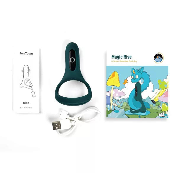 Magic Motion Rise - pametna vibrirajuća penis prsten sa baterijom (zelena)