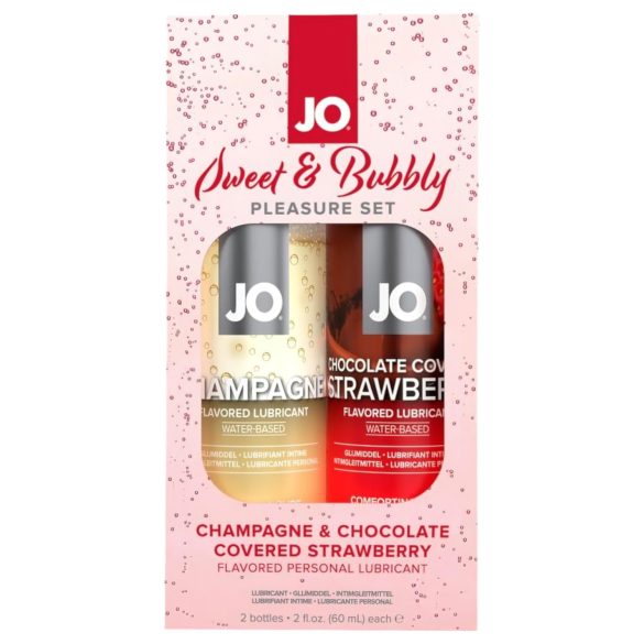 JO System Sweet & Bubble lubrikant - šampanjac-čokolada-jagoda (2kom)