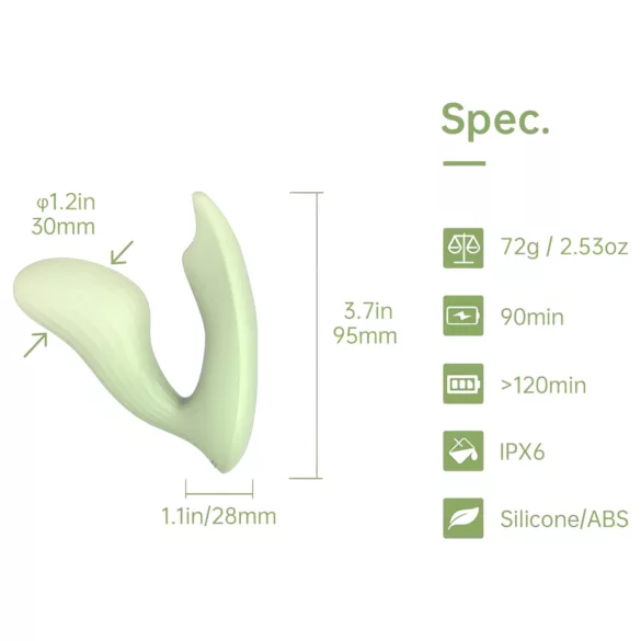 Magic Motion Umi - 2u1 vibrator sa upravljanjem preko aplikacije (zeleni)