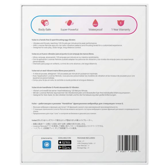 LOVENSE Vulse - pametno, vibrirajuće jaje sa potiskom (crveno)