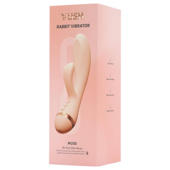 Vush Muse - punjivi vodootporni vibrator s klitoralnim lukom (pink)