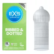 Ribbed and dotted condom